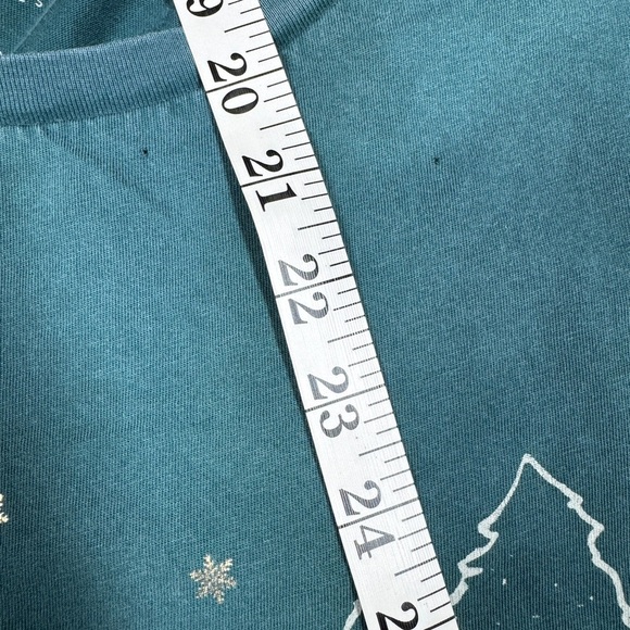Lucky Brand Christmas Holiday Winter Green Cotton Crewneck T-Shirt Top Size XXL - Picture 5 of 14